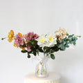 TG044 Natural Style 5 Heads Chrysanthemum Flower Artificial Silk Flowers Home Wedding Decorative Flower Living Room Display
