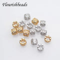 Factory Price Silver Gold Plated CZ Paved Figure Cylinder Spacer for Jewelry Making Accessories