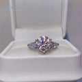 Original 925 Silver 3 Carat Brilliant Cut D Color Moissanite Ring for Women Wedding Gemstone Jewelry Passes Diamond Test