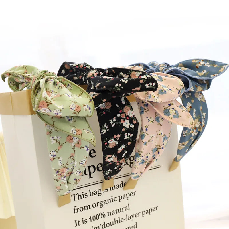 Fashion Print Leopard Headband Wide Cross Women Hairband Elastic Bow Hair Hoop Bands Bezel Top Knot Girls Hair Accessories