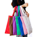 Wholesale Custom Print Logo Reusable Shopping Bags Long Plain White Blank Cotton Canvas Tote Bag with Pocket and Zipper