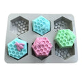 HY 6 Cavity 3D Beehive Silicone Soap Molds Hexagonal Honeycomb Silicone Molds