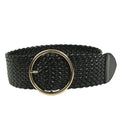 Custom Woven PU Leather Dress Belt for Women Plus Size with Alloy Buckle
