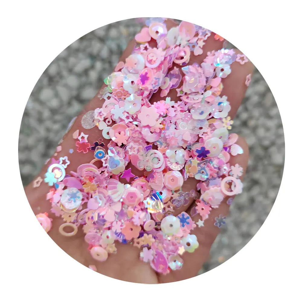 Sequin Glitter 5mm Mix Star Heart Dot Shell Colorful Loose Sequins for DIY Shaker Card Nail Art Scrapbook Decor Makeup Confetti
