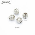 Antique Silver Color Big Hole Beads Spacers Beads Fit Bracelet Charm Jewelry Accessories DIY Findings R89