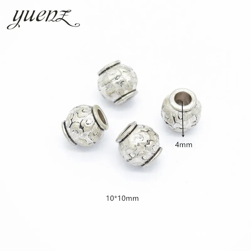 Antique Silver Color Big Hole Beads Spacers Beads Fit Bracelet Charm Jewelry Accessories DIY Findings R89