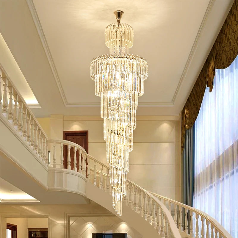 Noble Golden Beautiful Selling Customized Hotel Villa Modern Large Round Luxury Indoor Crystal Chandeliers