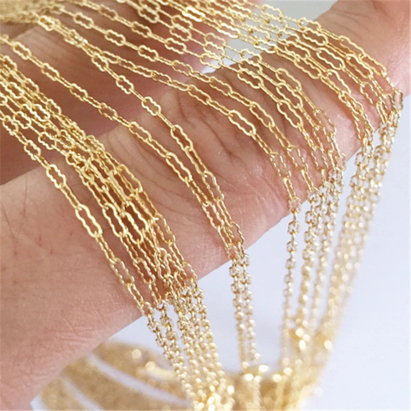 No Fade 14K Gold Filled Jewelry 1.4mm Krinkle Thin Chain Necklace Minimalist Women Jewelry