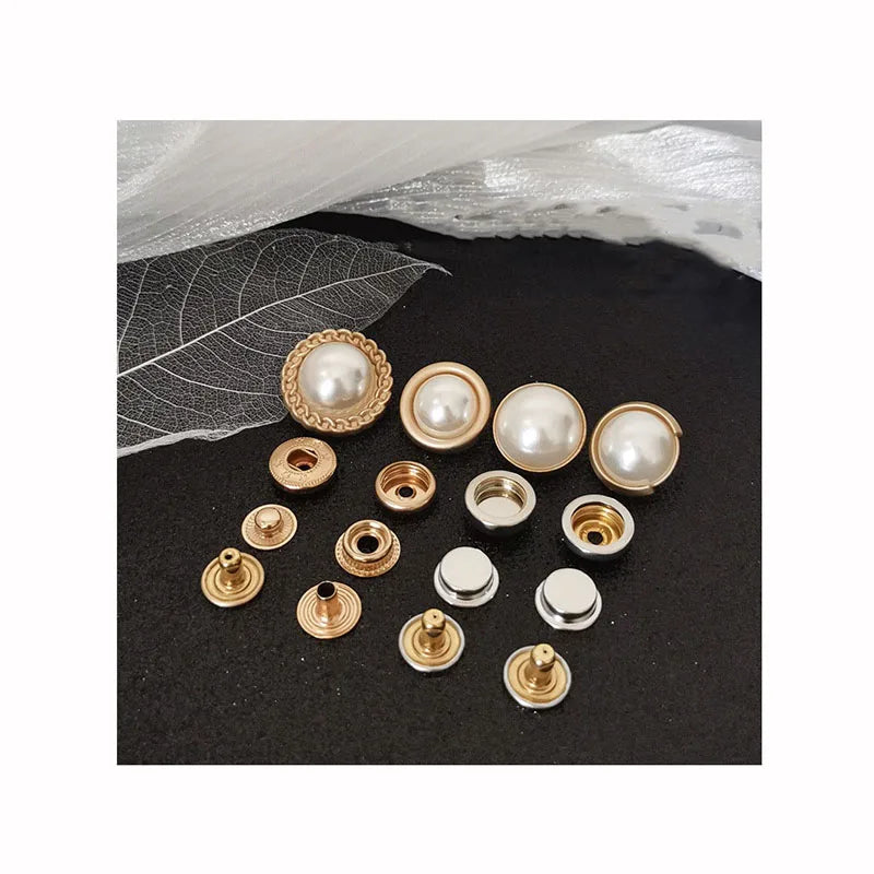 20MM Pearls Alloy Combination Snap Buttons Panel Clothes Coat Windbreaker Suit Sweaters Jacket Jeans Garment Press Snap Button