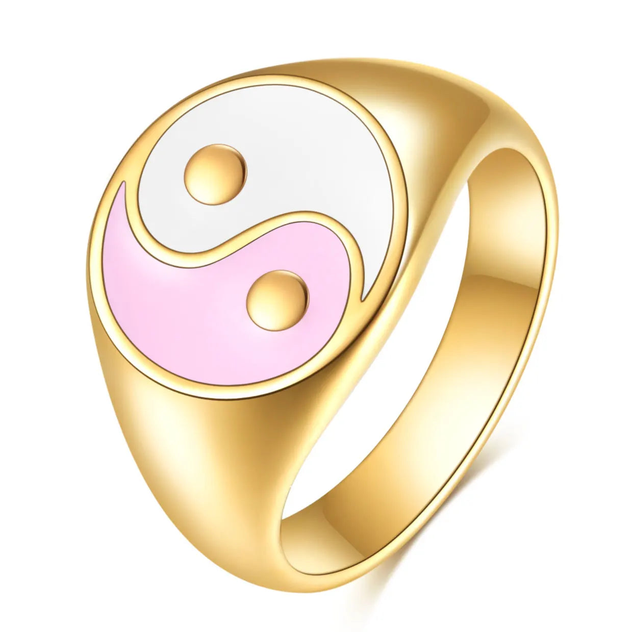 Trendy Marble Shell Classic Heart Signet Rings Women Party Jewelry Gift Stainless Steel 18K Gold Plated ZIRCON Engagement Ring