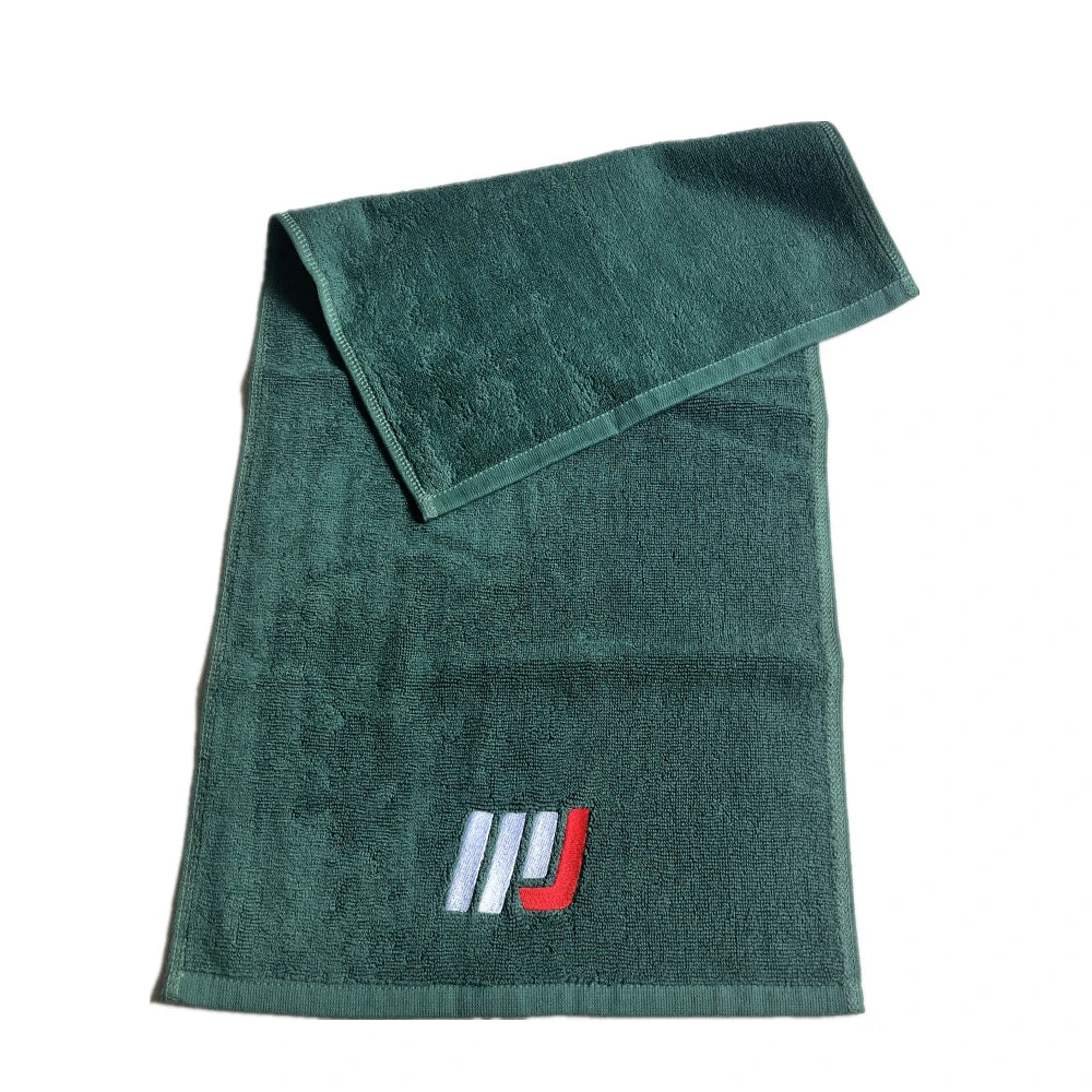 Dark Green Cotton Towel Custom Embroidery logo Gym Towel