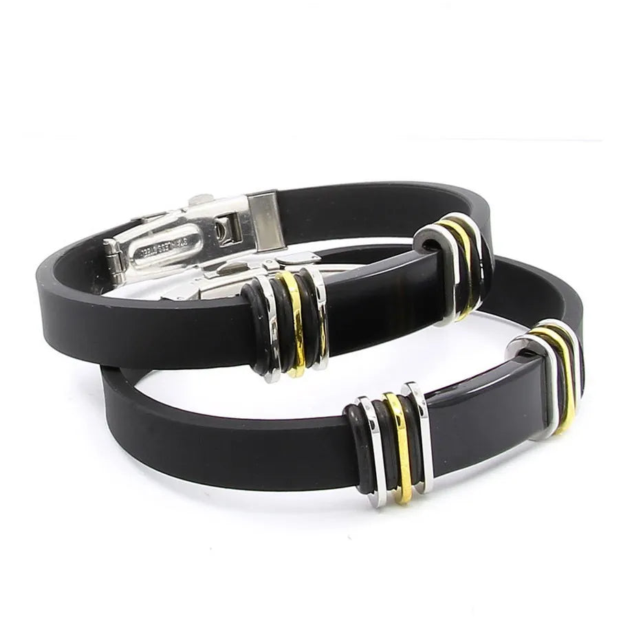 Online Shop Wish Wholesale Stainless Steel Bracelet Rubber Cross Jewelry Custom logo Stainless Religious Bracelet Bangle