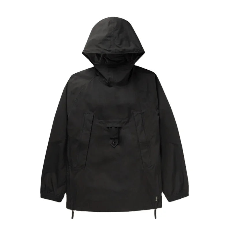 Spring Autumn Custom Men's Pullover Turtleneck Bomber Jacket Hooded Thick Casual Polyester/Cotton Hard Shell Waterproof Quick
