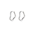 925 Sterling Silver Zircon Wave Earrings for Women Advanced Sense Sleeping Ear Stud Buckle Simple Joker Design
