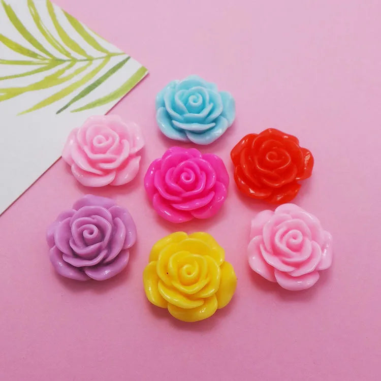 Resin Flowers Flat Back Resin Charms Cabochons for Slime Handmade DIY Mobile Phone Kids Hair Craft Decor