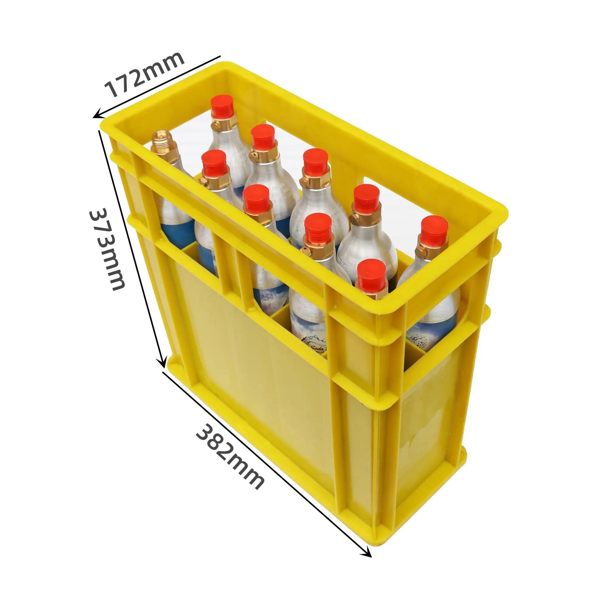 JOIN 10 Bottles Crate Gas Aluminium Cylinder Storage Box Soda Water Bottle Crate CO2 Transport Box