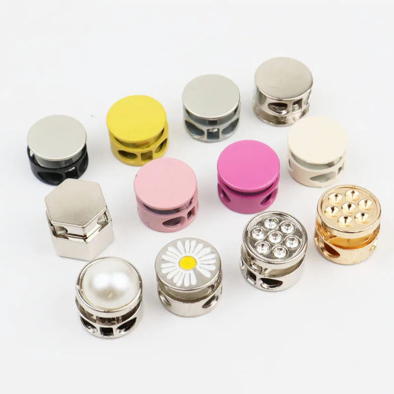 Adjustable Custom Metal Spring Buckle Cord Locks Cord  Stopper Custom Cord Toggle End