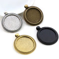 25mm Inner Size Vintage Cabochon Base Setting Charms Pendant Blanks Bezel Trays DIY Jewelry Findings