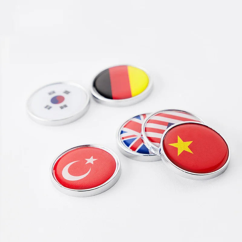 Mini Round Motorcycle Car Emblem Sticker Custom Logo Metal America Flag Car Emblems Badge