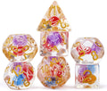 Factory Wholesale Dungeons and Dragons Dice Set 16mm Resin Beads Inside 7 Die Polyhedral DND Dice