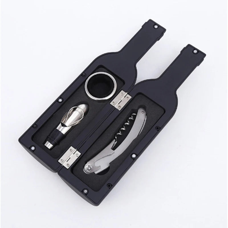 5 Pcs Wine Corkscrew Screw Pull Accessories Kit Custom Wine Bottle Opener Set Stainless Steel Wine Tool Set With Gift Box