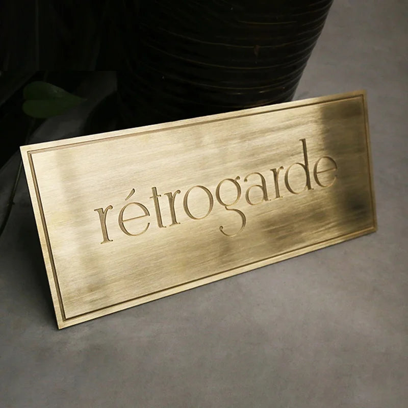 Commercial Office Stainless Steel Door Address Pull Push Brass Switch Plate Sign Name Plate