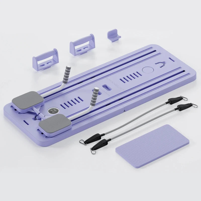 6 in 1 Multi-Purpose Foldable Pilates Reformer Board Set With Timer Pilates Equipment Ab Exercise Abs Roller for Home