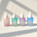 Pink Cosmetic Serum Essential Oil Glass Dropper Bottle Empty Frosted Gradient in Stock Cylinder 20 Ml 1/2 Oz Perfume Packaging