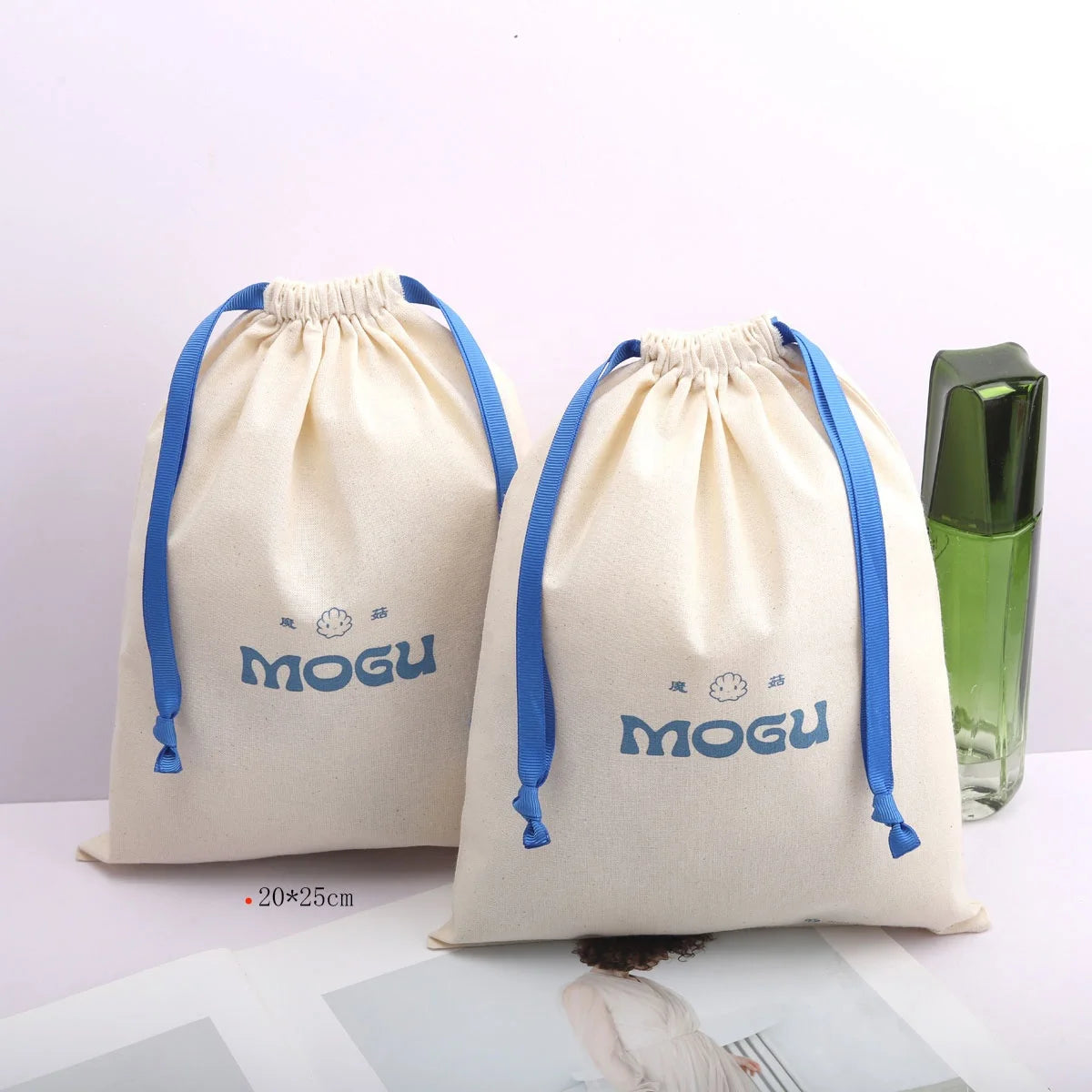 New Arrival Custom Size Storage Cotton Bag With Logo Organic Recyclable Cotton Muslin Drawstring Gift Sack Shoe Dust Pouch