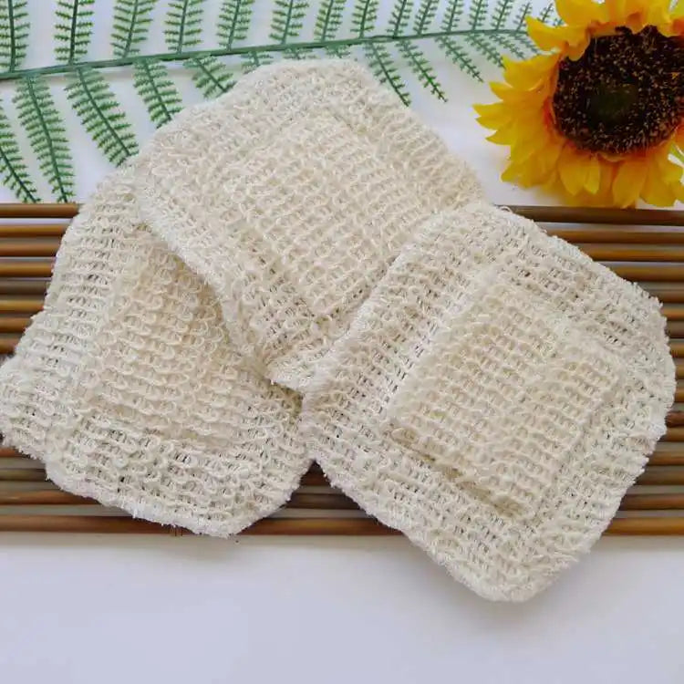 Natural Sisal Plant Fiber Kitchen Cleaning Dishes Scourer Pad Dishcloth Cellulose Sponge Scrubber Cotton Loofah Sponge