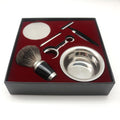 JDK 1 Set Mens Safety Razor Set Blade Shaving Razor Shaver Synthetic Hair Brush Stainless Steel Shaving Bowl Stand Grooming Set