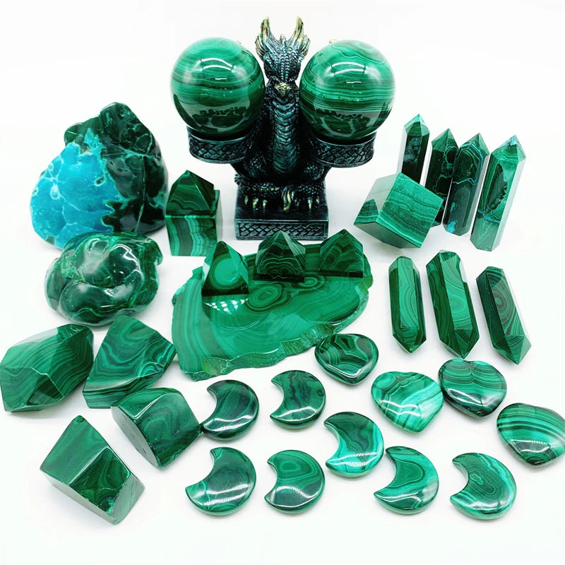 Wholesale High Quality Malachite Sphere Points Natural Minerals Unique Crafts for Gifts