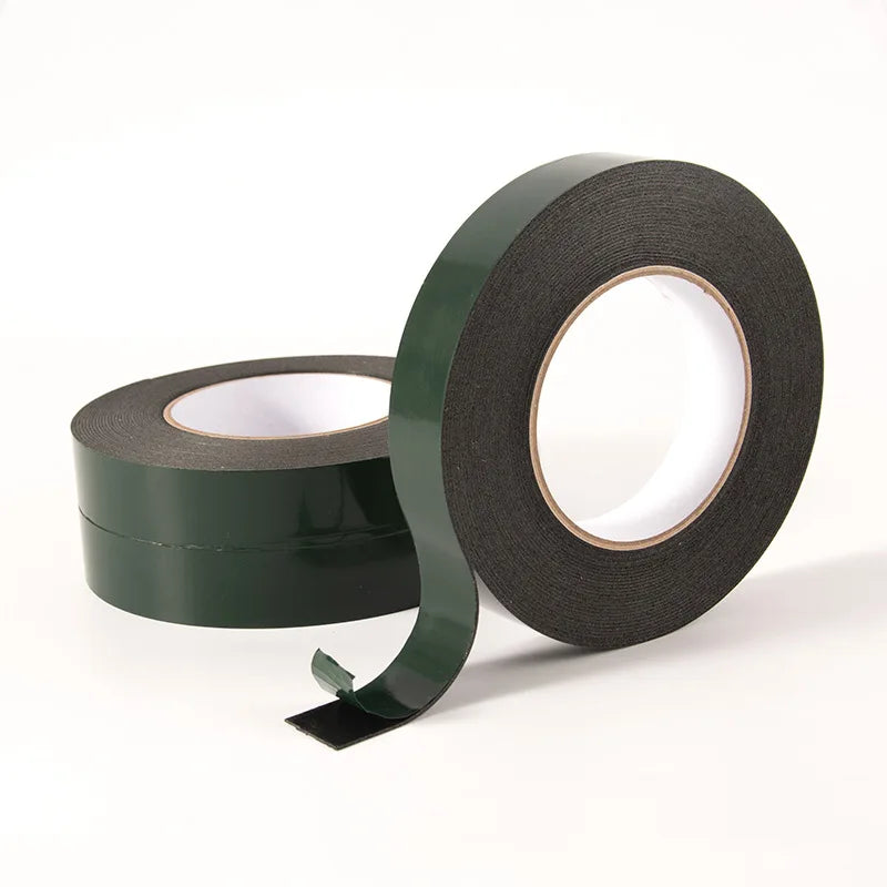 Car Double-Sided Acrylic PE Foam Tape 1mm Thick Green Film Black High Temperature Waterproof