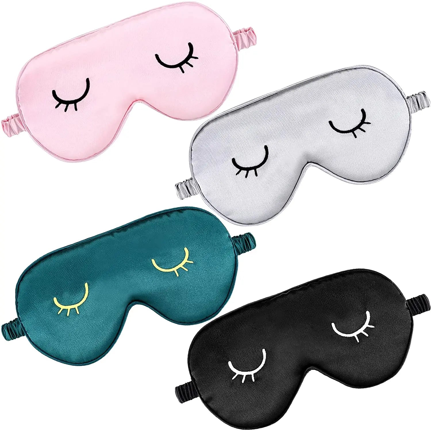 Sleep Eye Masks Eye Protect Mask Cover Cute Lightweight Adjustable Eyeshade Mask Satin Night Eyeshade Covers for Women Men Sleep