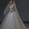 S0241H Best Selling New Design Tube Top square Neck High-end Sparkling Sequin Elegant Wedding Dress