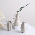 Nordic Style White Ceramic Vase Small Size with Wabi Sabi Living Room Art for Home Decor with Dried Flowers Floral Arrangements