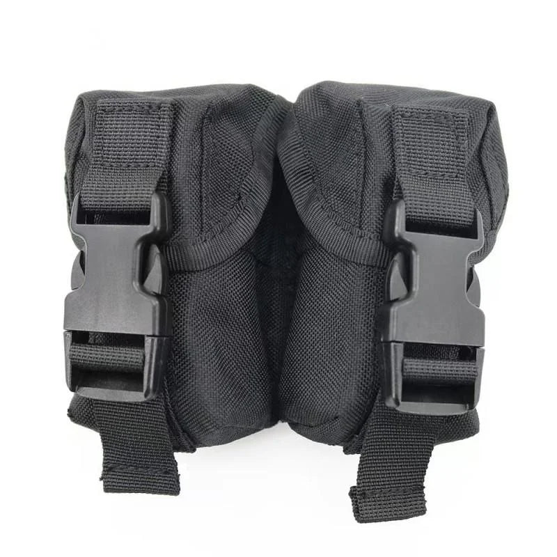 Two-Piece Multifunctional Outdoor Tactical Accessories Package Durable Nylon Vest with MOLLE System and Grenades Bag
