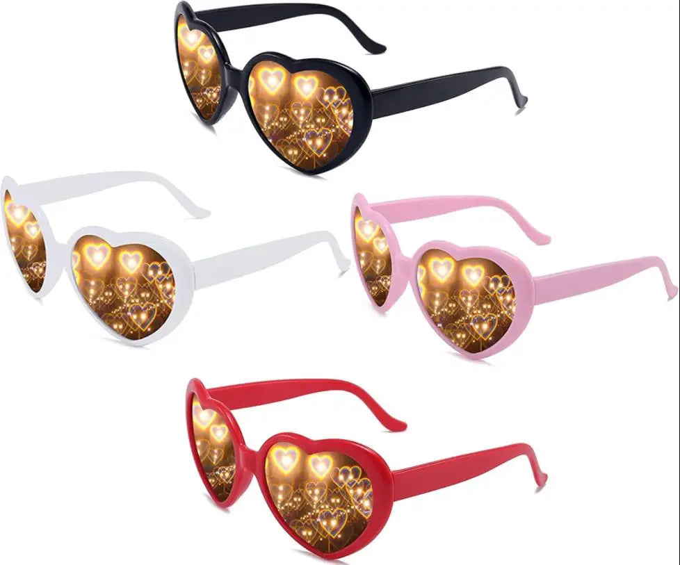 Heart Effect Diffraction Glasses See Hearts Special Rave Party Music Light Change Eyewear Love Sunglasses Valentine's Day Gift