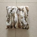 Luxury Real Rabbit Skin Fur Square Throw Pillow Modern Solid Cushion Cover for Home Living Hotel Decorative Patchwork Technique