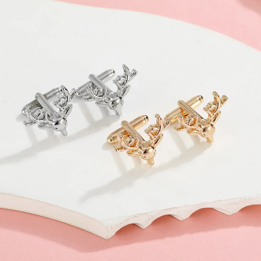Wholesale Men's Elk Pattern Alloy Cufflinks for Suits and Shirts for Weddings Gifts Parties Engagements