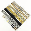 3 Beads Curve End Straight End Betal 304l Solid Stainless Steel Bracelet Watch Band Quick Release Watch Strap for Diver Diving
