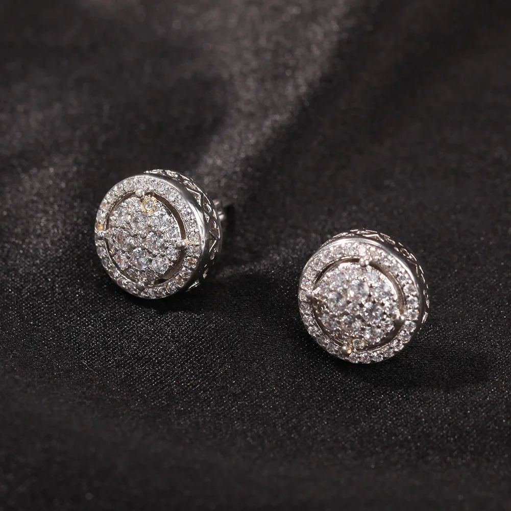 New Personalized Zircon Earrings with Niche Design Fashionable and Trendy Earrings Hip-hop Accessories