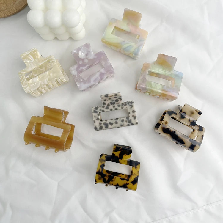 5cm Square Shark Acetate Hair Claw Clips  Wholesale Medium Hair Clip Claw for Girl