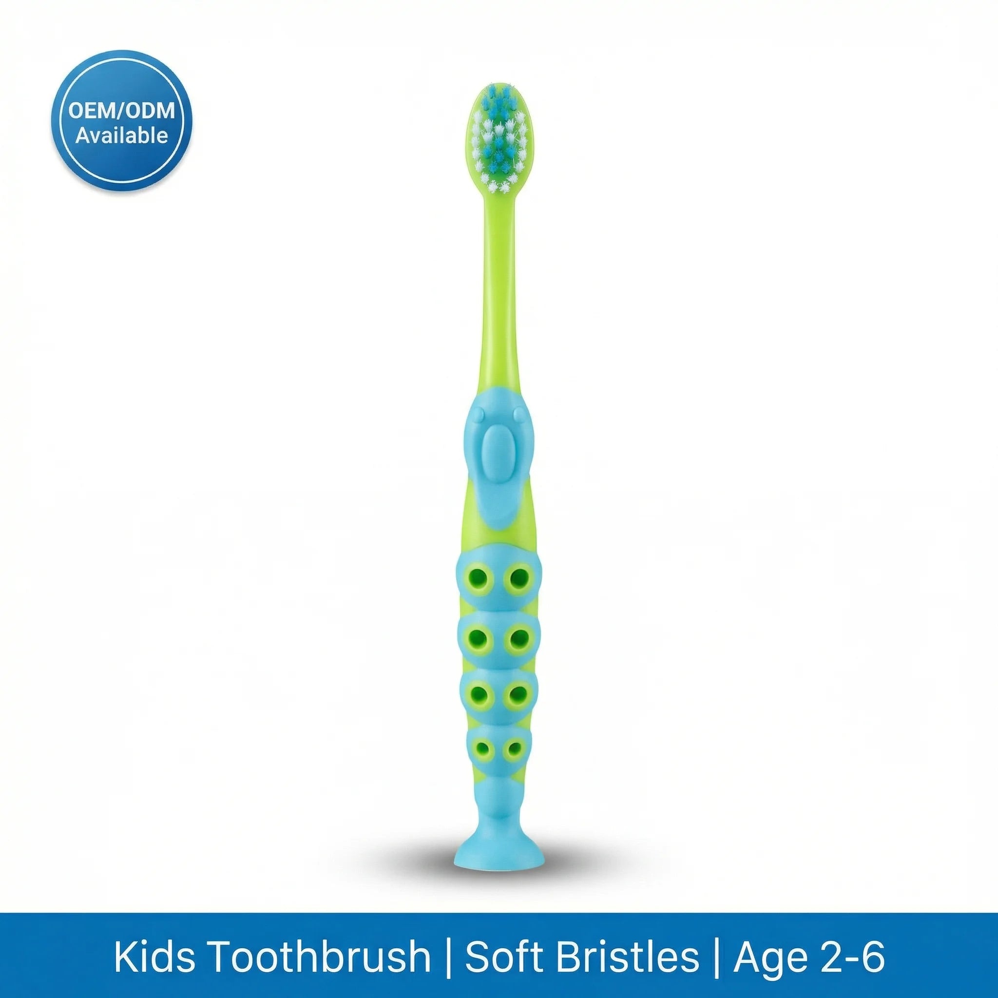 High Quality ISO Approved Kids Soft Bristle Toothbrush with Suction Cup Base Private Label Manufacturer for Daily Oral Care