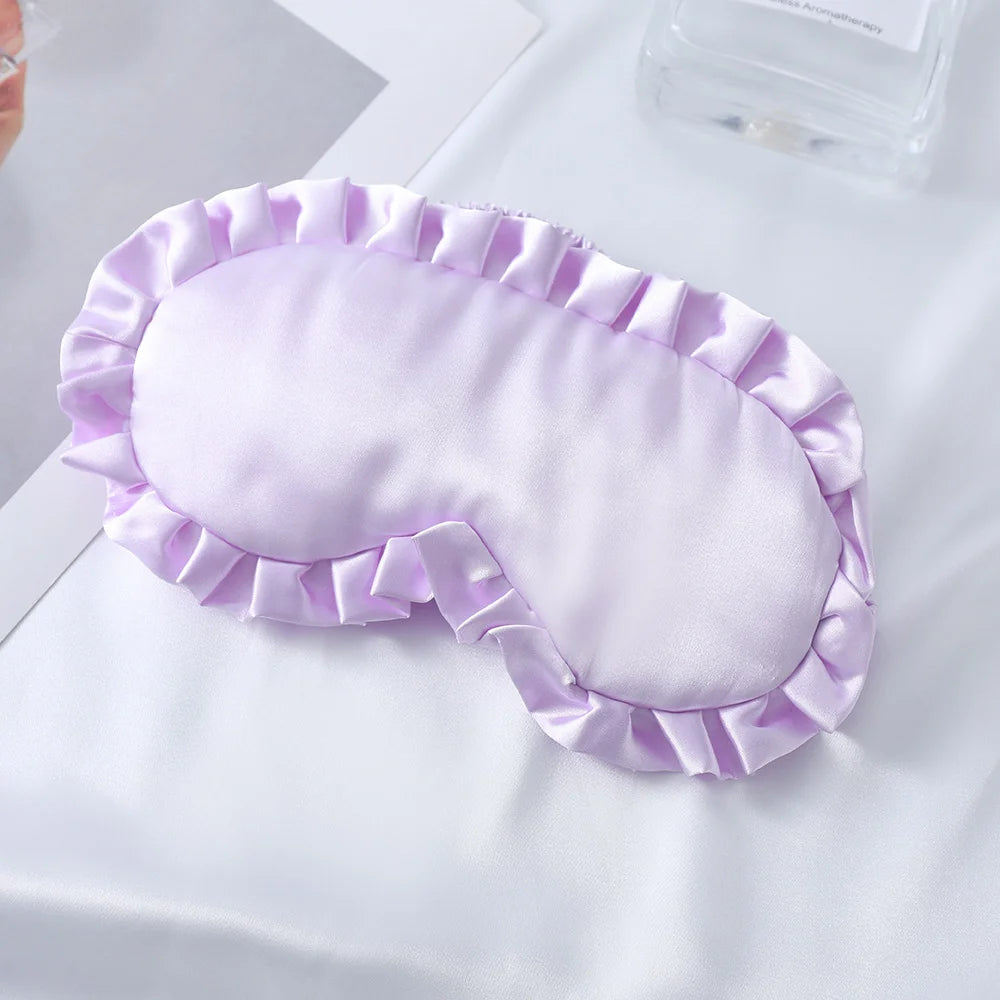 Factory Wholesale Satin Lace Sleep Mask Soft Smooth Eye Cover for Travel Adjustable Breathable Nourishing Dark Circles Blindfold