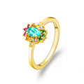 Zircon Rings Women Engagement Luxury Gold Plated 925 Silver Trendy Jewelry for Anniversary Wedding