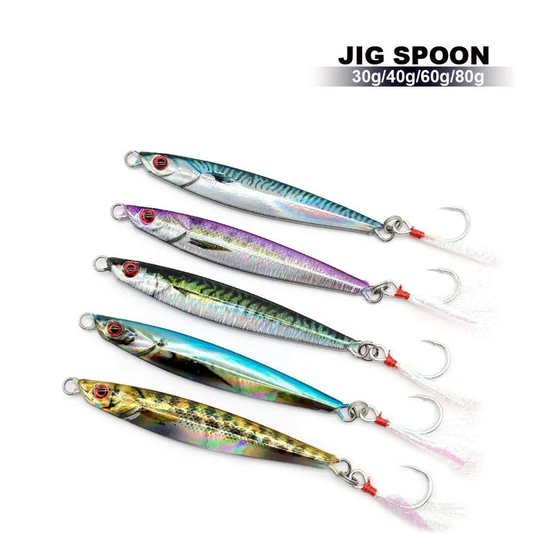 Wholesale 30g 40g 60g 80g 100g Sinking Slow Boat Fishing Metal Fishing Jigs Saltwater Jigging Lure