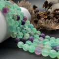 Natural 10mm Bead Matte Gemstone Roun Fluorite Loose Beads for Jewelry Making DIY Bracelets Necklaces Earrings