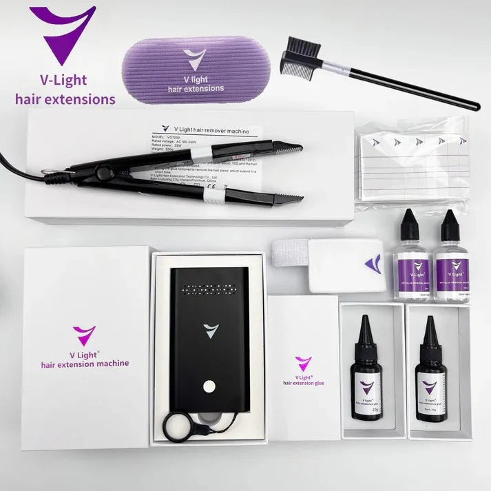 2025 Hot Selling V-Light Glue V Light Hair Extensions Installation Kit Tool
