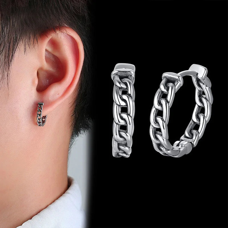 Direct Sales Manufacturer Versatile Minimalist Design Stainless Steel Small Hoop Earrings for Men Hypoallergenic Fashion Jewelry